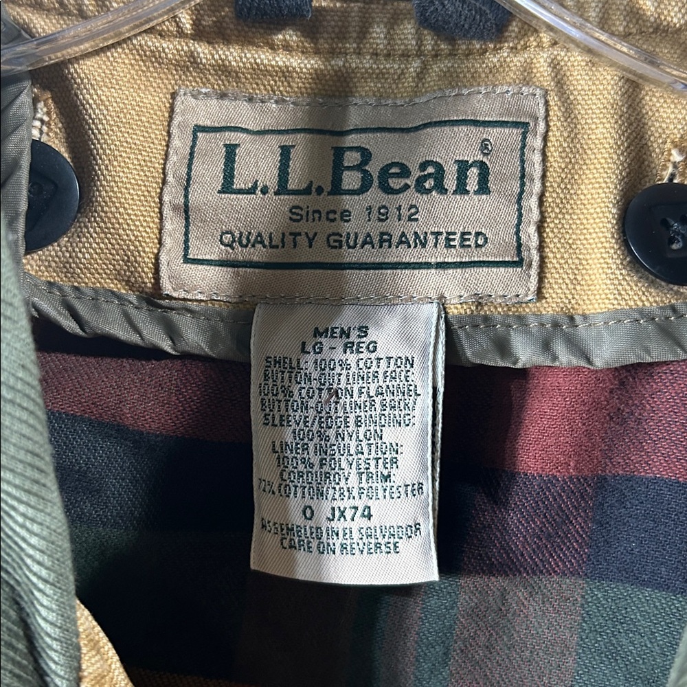 Vintage LL BEAN Men's Flannel Field Work Chore Coat Sz L - Picture 4 of 10